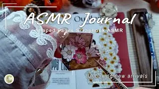 ASMR 🌸Crafting a Flower Art Journal + ✨Unboxing new PET tapes #asmr  #scrapbooking