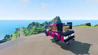 LEGO Cars Jumps Over Mountains, Tunnels (Soap map) - BeamNG.Drive #1