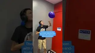 Thomas playing back-and-forth with the balloon #shorts #disneyland #autism