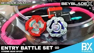 An&aacute;lise BX-46 BATTLE ENTRY SET INFINITY - COBALT DRAKE e GOAT TACKLE [Beyblade X]