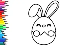 Easy Easter Bunny Egg Drawing, Painting & Coloring For Kids and Toddlers_ Child Art | Easter Egg