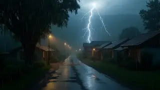 Peaceful Rain Cabin by the Lakeside Forest🌧️🌲Raindrops & Thunder | Ideal Ambience for Sleep & Relax