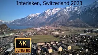 Interlaken, Switzerland 2023, 4K Aerial Drone Stock Footage, Mini 3 Pro