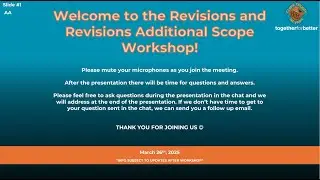 Revisions and Revisions Additional Scope Workshop 3/26/2025