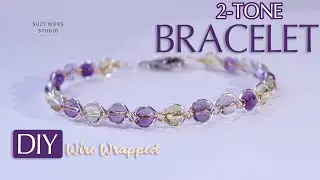 Two-Tone Braided Beads Wire Wrap Bracelet Tutorial| DIY Bracelet| DIY Jewelry| How to make