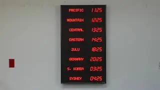 BRG Precision Product's 3420G - 8 Zone, Vertical Prograammable Time Zone Clock Display