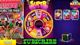 SEASONAL STICKERS TRADE FOR MATCH MASTER 4 BILLIE BOOM 1 MONKEY JOO JOO 5000 COIN .