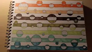 🎨 Colorful Zentangle Stripes & Circles | Easy Modern Pattern for Beginners