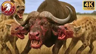 Savane: Bataille entre buffles du Cap et meute de hy&egrave;nes #Documentaireanimalier | Royaume Sauvage