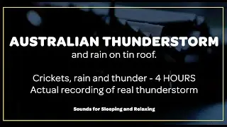 AUSTRALIAN THUNDER & RAIN | 32BIT recording Sounds For Relaxing,  Sleep | DARK SCREEN | 4 Hours