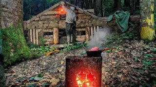 3 Days Alone in the Rainy Mountains – Building a Secret Survival Cabin