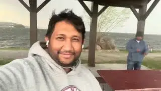 Fishing at ontario Harwood on a sudden storm
