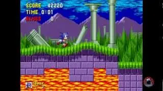 Sonic MegaDrive (1991) Second Area Complete (Marble Zone)