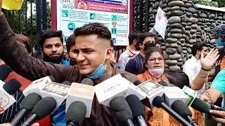 ABVP held a protest against cluster university of Jammu infront of Jammu University demanding 