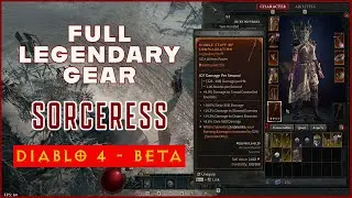FULL Legendary Geared Sorceress Gameplay  Diablo 4 BETA