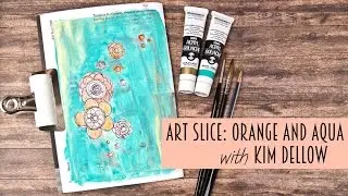 Art Slice: Orange And Aqua Journal Page