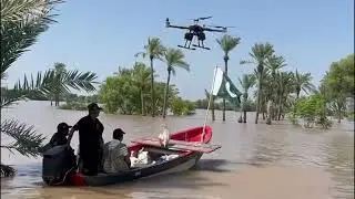 Historical Airlift Drone Rescue and Relief Operation in South Punjab Pakistan