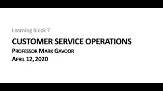 LINC Learning Module 7: Customer Service Operations