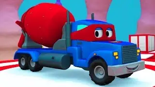Carl el Super Camión y el Mezclador de Cemento en Auto City| Dibujos animados para niños