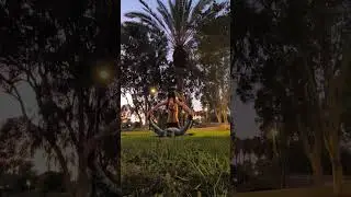 Acroyoga full training - learning new flow at the park at night 