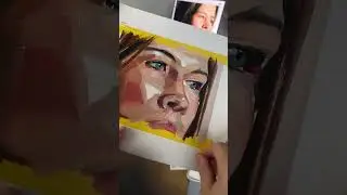 ASMR untaping an oilcolor Portrait 🎧