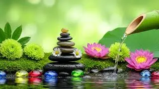 relaxing music for stress relief | bamboo water fountain | nature sounds | piano relaxing music