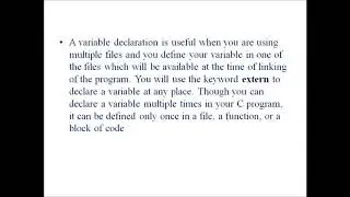 VARIABLE DECLARTION IN C