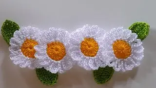 FLOR MARGARIDA EM CROCHÊ PASSO A PASSO 🌸🌸