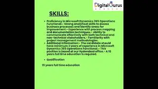 Business Analyst at Accenture | Microsoft Dynamics 365 Operations | Career Overview&nbsp;&&nbsp;Skills