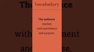 Vocabulary: an audience #learnenglishstepbystepforbeginners #english #englishvocabulary