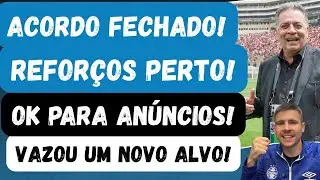 🚨GRÊMIO FECHA COM REFORÇO, RECEBE OK PRA ANÚNCIOS E SE APROXIMA DE 3 CONTRATAÇÕES! NOVO ALVO E TIME!