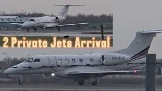 2 Private Jet Arrival at Stansted Airport.