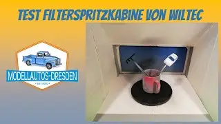 Test der Airbrush Filterspritzkabine von Wiltec Farbnebel Absauganlage