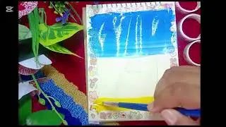 How to make a beautiful scenery.Easy painting.Taha art's studio🥰