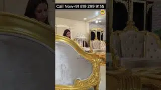 Gold Grey sofa #woodensofa #sofadesign #designersofa #luxurysofa #royalsofa #ytshorts #reels #viral