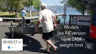 Quick 70 second launch of a Hobie PA 12 keeping kayak level and feet dry