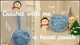 How to crochet a heart pouch #tutorial#￼ aesthetic #Blue #Crochet #HeartPouch #crochet instruction. 