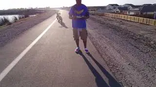 POTENSIC ATOM SE DRONE FOLLOWING THE ARIEL RIDER V52 X CLASS TEST AND REVIEWS.