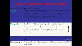 Qualitative Research Designs