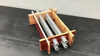 Design a cement brick mold from waste wood / Create a multi hole brick from plastic pipes