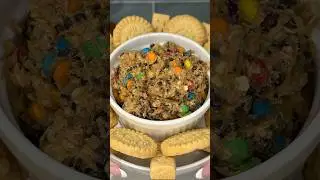 viral monster cookie dough dip recipe 🍪 #recipe #shorts #cookies #dessert #chocolate #easyrecipe
