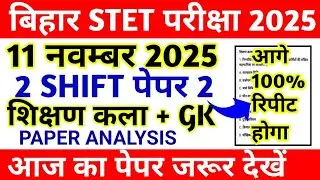 BIHAR STET 11 NOV 2 SHIFT ANALYSIS || BIHAR STET PAPER REVIEW TODAY || BIHAR STET PAPER ANALYSIS 