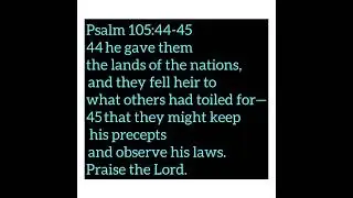 Psalm 105:44-4544&nbsp;he gave them the lands of the nations,&nbsp;and they fell heir to what others had toil