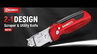 KAIWEETS 2-in-1 Folding Utility Knife & Scraper &ndash; Heavy-Duty SK2 Blade with Built-in Storage