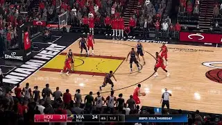 NBA LIVE 19 - Houston Rockets vs Miami Heat - CPU SIM PS4 PRO Full Game - HD