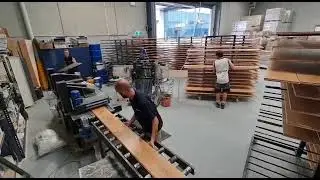 Paoloni wood oak oiling machines buffing and wiping flooring