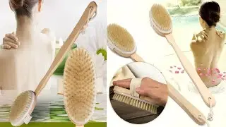 1Pc Wooden Detachable Long Handle Shower Body Brush|  