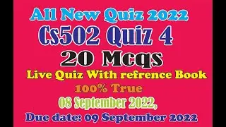 CS 502 quiz no 4 Live Quiz With reference Book| cs502 quiz 4| cs502 quiz no 4 2022|vu Practical Help