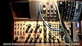 moog Subharmonicon nightfalls and Make Noise Erbe-Verb and X-PAN. Play at a slow tempo.