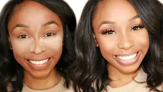 Talk-Through Neutral Everyday Glam Makeup Look | Acne Scars/Hyperpigmentation Coverage + DARK SKIN